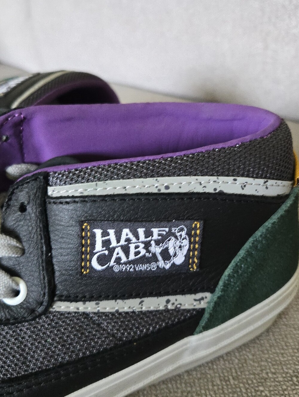 Vans Half Cab Men 8.5 Devil On The Detail Edition Heavy Duty Green Black 0826 - Picture 3 of 9